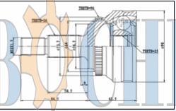 CV Joint for Audi 002F2A((96T)